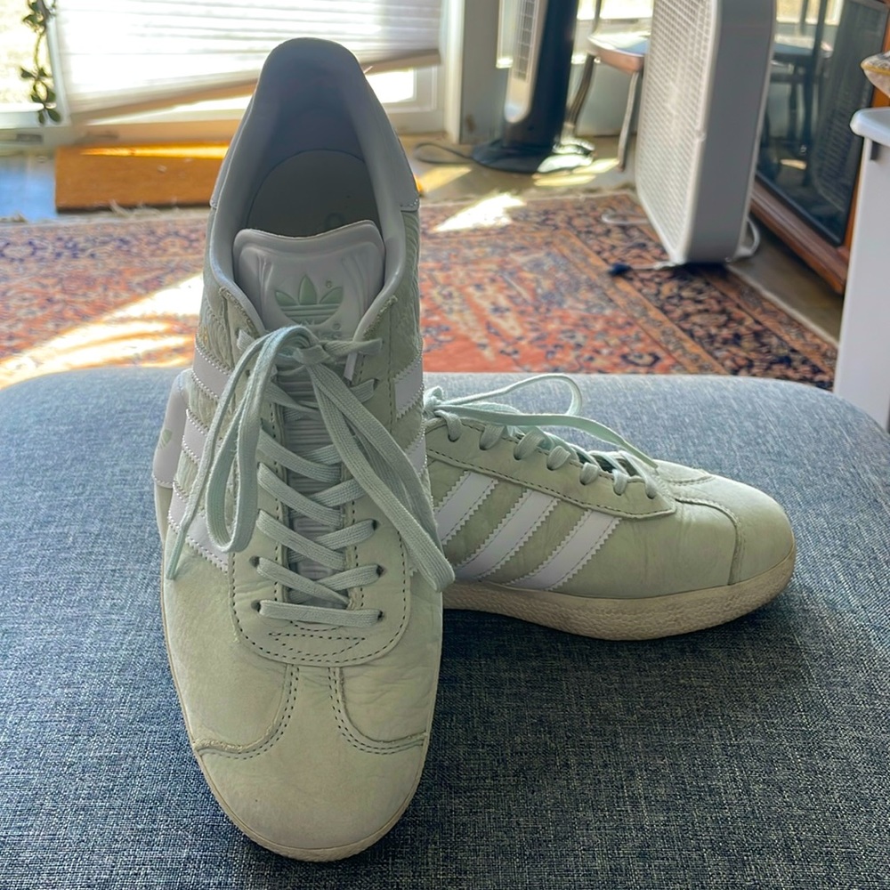 Women’s Mint Green Adidas Gazelle 8.5